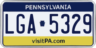 PA license plate LGA5329