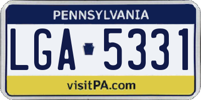 PA license plate LGA5331