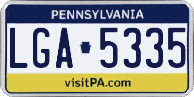 PA license plate LGA5335