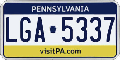 PA license plate LGA5337