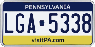 PA license plate LGA5338