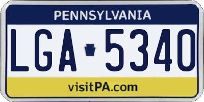 PA license plate LGA5340