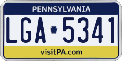 PA license plate LGA5341