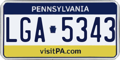 PA license plate LGA5343