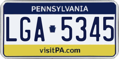PA license plate LGA5345
