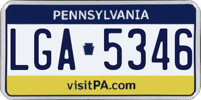 PA license plate LGA5346