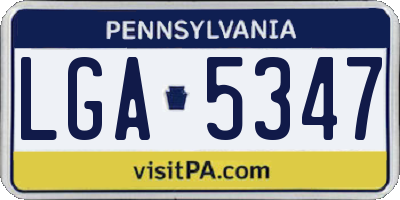PA license plate LGA5347