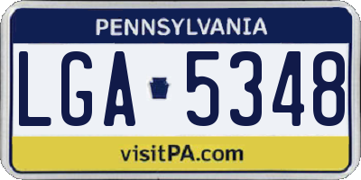 PA license plate LGA5348