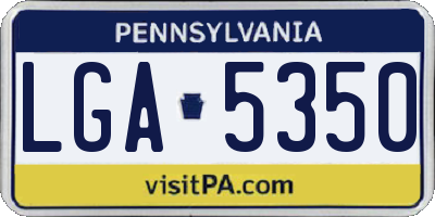 PA license plate LGA5350