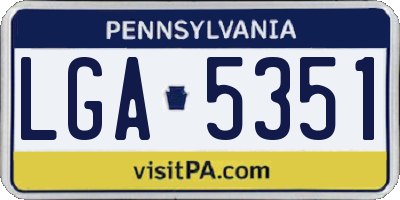 PA license plate LGA5351