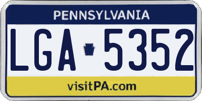 PA license plate LGA5352