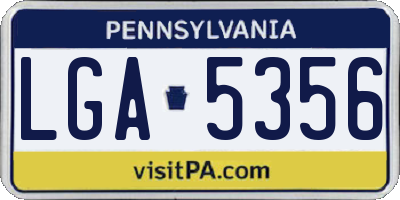PA license plate LGA5356