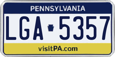 PA license plate LGA5357