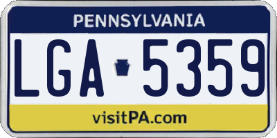 PA license plate LGA5359