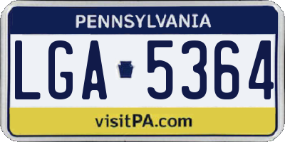 PA license plate LGA5364