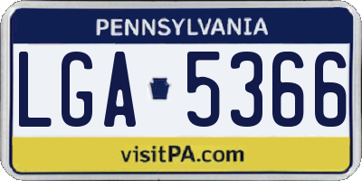 PA license plate LGA5366
