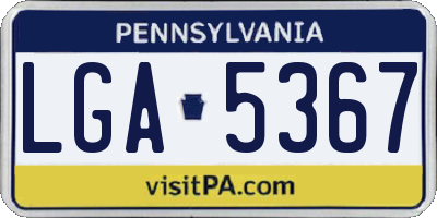PA license plate LGA5367