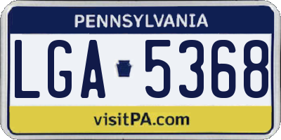 PA license plate LGA5368