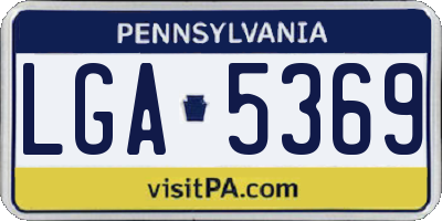 PA license plate LGA5369