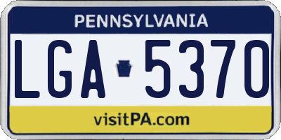 PA license plate LGA5370