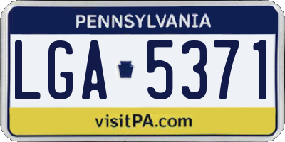 PA license plate LGA5371