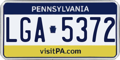 PA license plate LGA5372