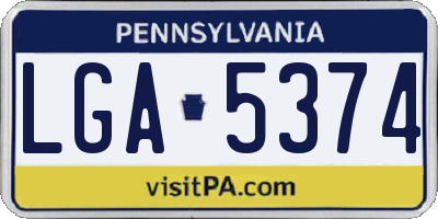 PA license plate LGA5374