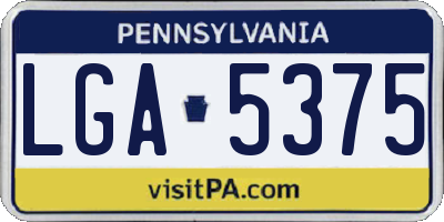 PA license plate LGA5375