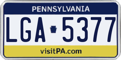 PA license plate LGA5377