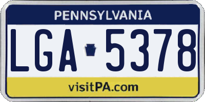PA license plate LGA5378