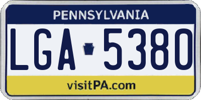 PA license plate LGA5380