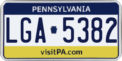 PA license plate LGA5382