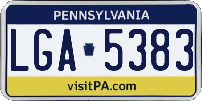 PA license plate LGA5383