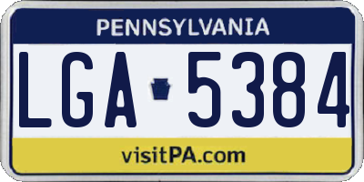 PA license plate LGA5384
