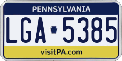 PA license plate LGA5385