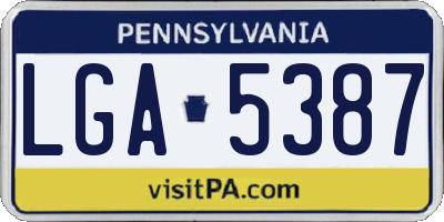 PA license plate LGA5387