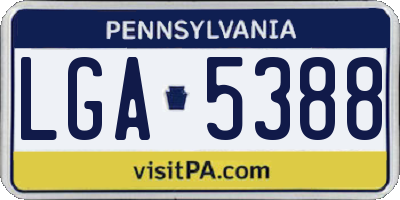 PA license plate LGA5388
