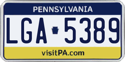 PA license plate LGA5389