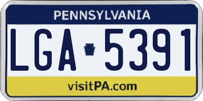 PA license plate LGA5391
