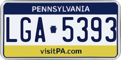 PA license plate LGA5393
