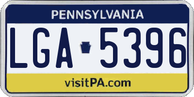 PA license plate LGA5396