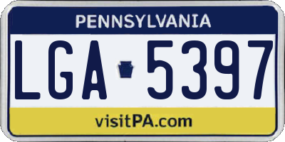 PA license plate LGA5397