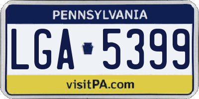 PA license plate LGA5399