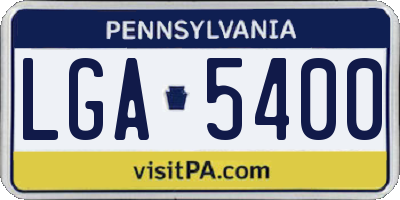 PA license plate LGA5400