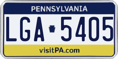 PA license plate LGA5405