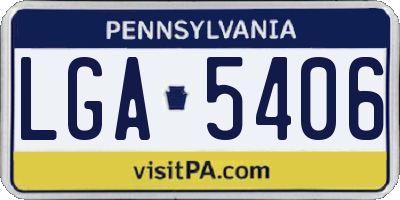 PA license plate LGA5406