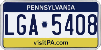 PA license plate LGA5408