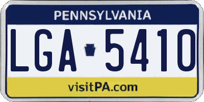 PA license plate LGA5410
