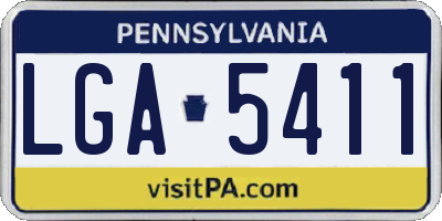 PA license plate LGA5411