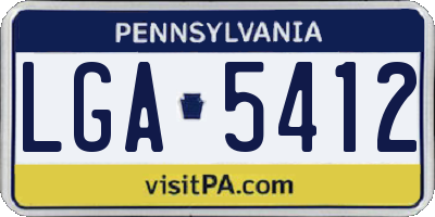 PA license plate LGA5412